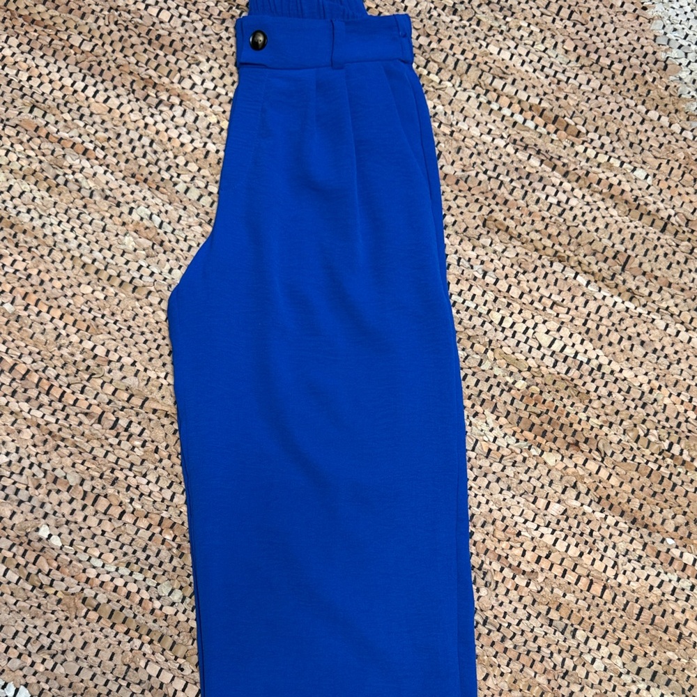 Vibrant Blue High-Waisted Pants